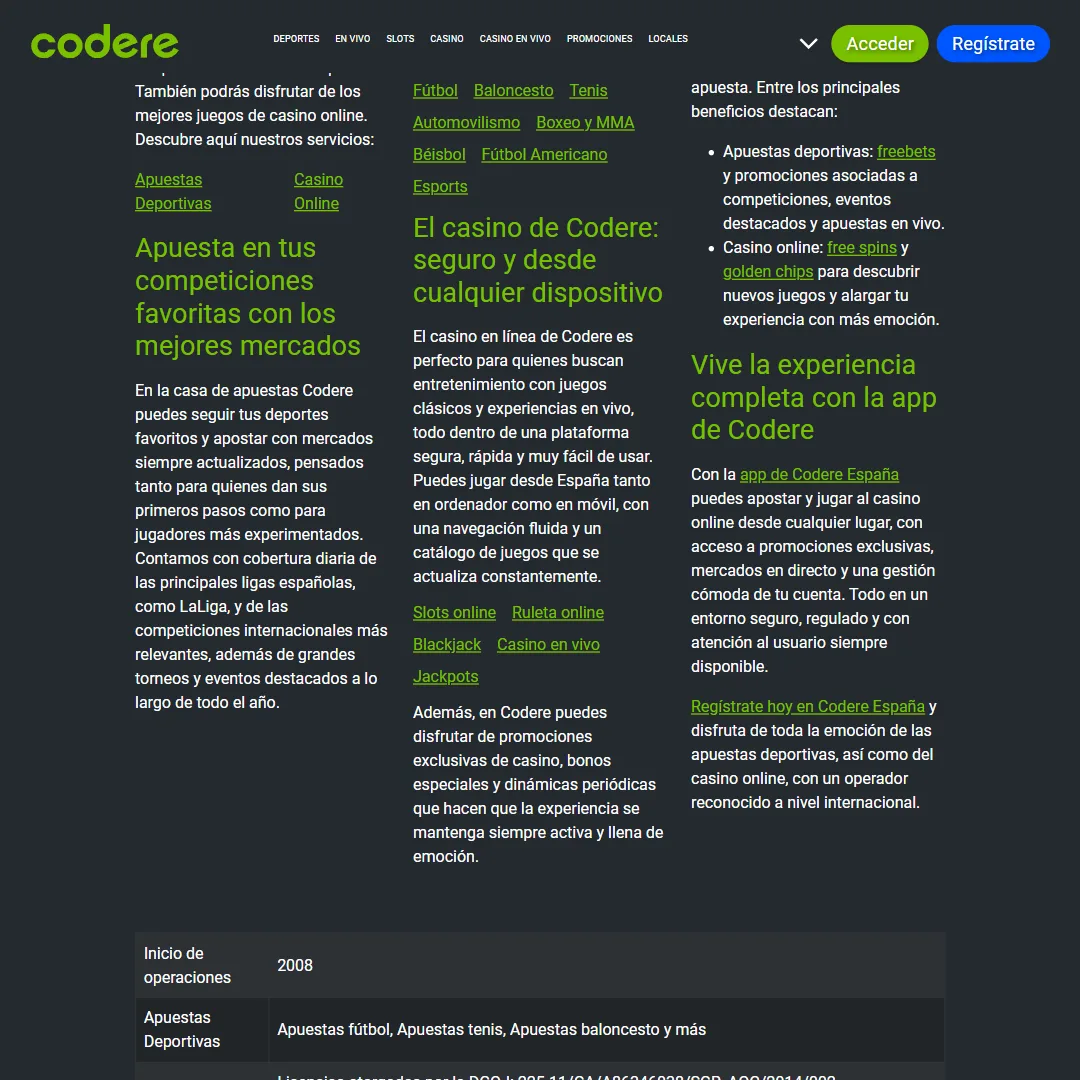 Captura 3 de Codere